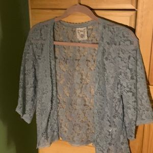 Gray lace coverup